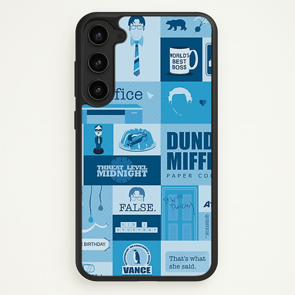 Office Blue Patchwork Phone Case - Galaxy S23 Plus / Standard