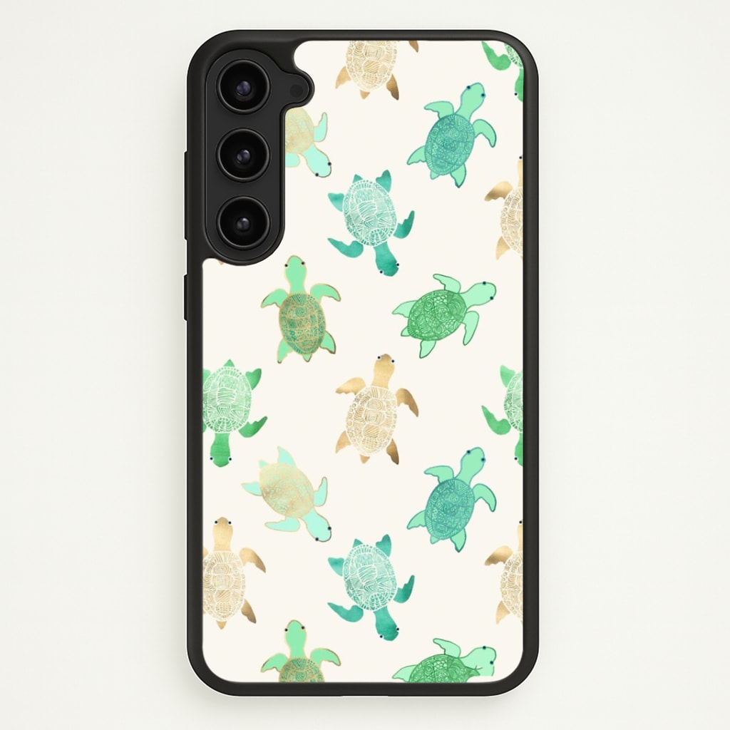 Gilded Jade & Mint Turtles Phone Case - Galaxy S23 Plus / Standard