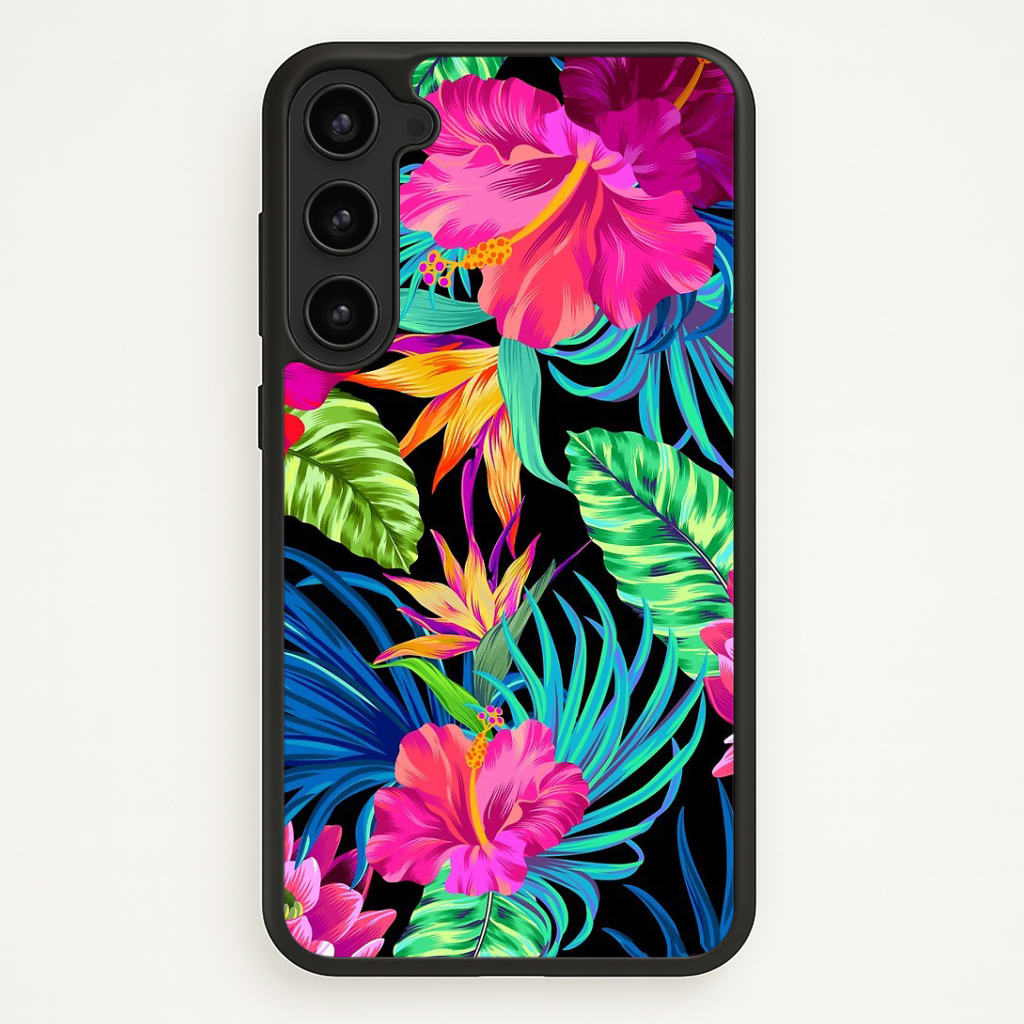 Colourful Hibiscus Pattern Phone Case - Galaxy S23 Plus / Standard