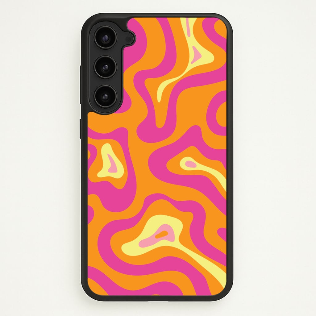 Orange And Pink Psychedelic Pattern Phone Case - Galaxy S23 Plus / Standard