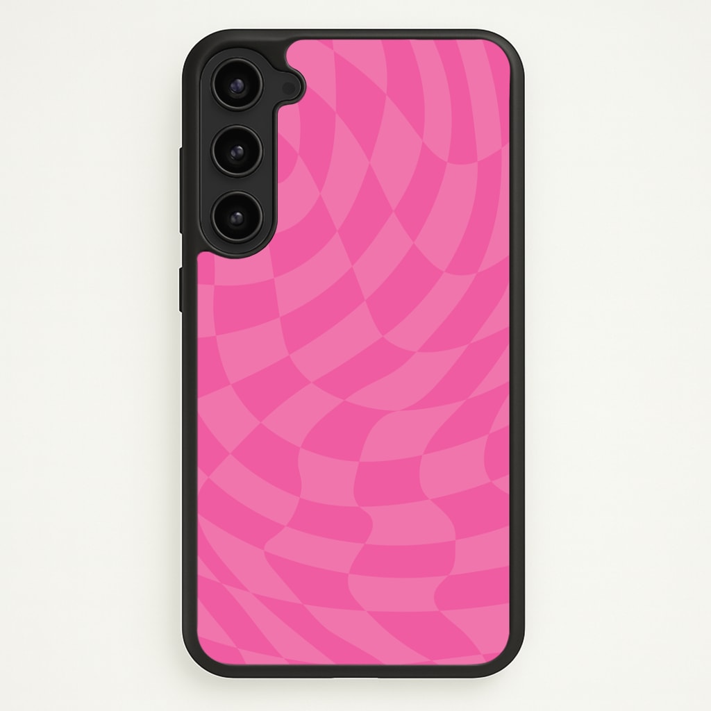 Pink Trippy Checkerboard Pattern Phone Case - Galaxy S23 / Standard