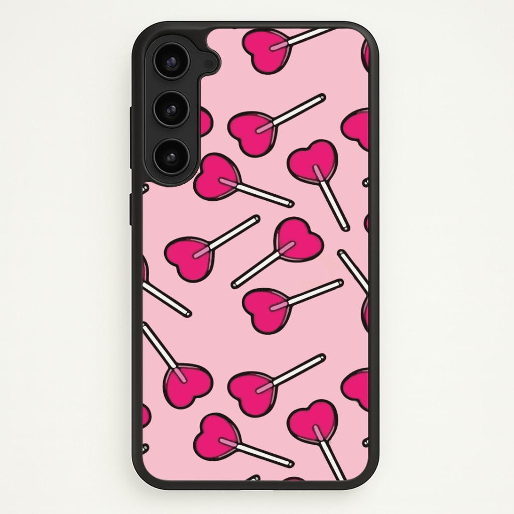 Cherry Heart Lollipops Phone Case - Galaxy S23 Plus / Standard