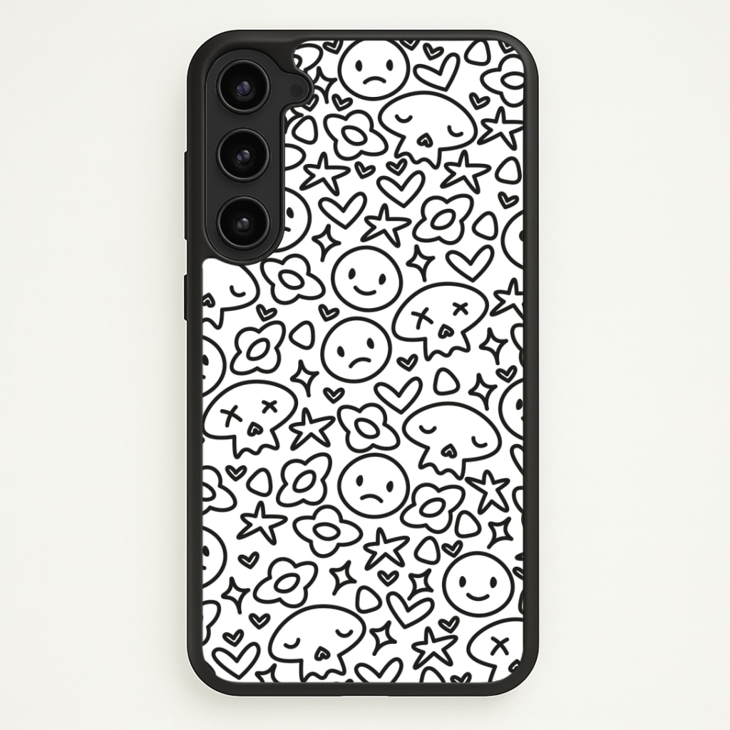 White Skulls - Skate Aesthetic Phone Case - Galaxy S23 Plus / Standard