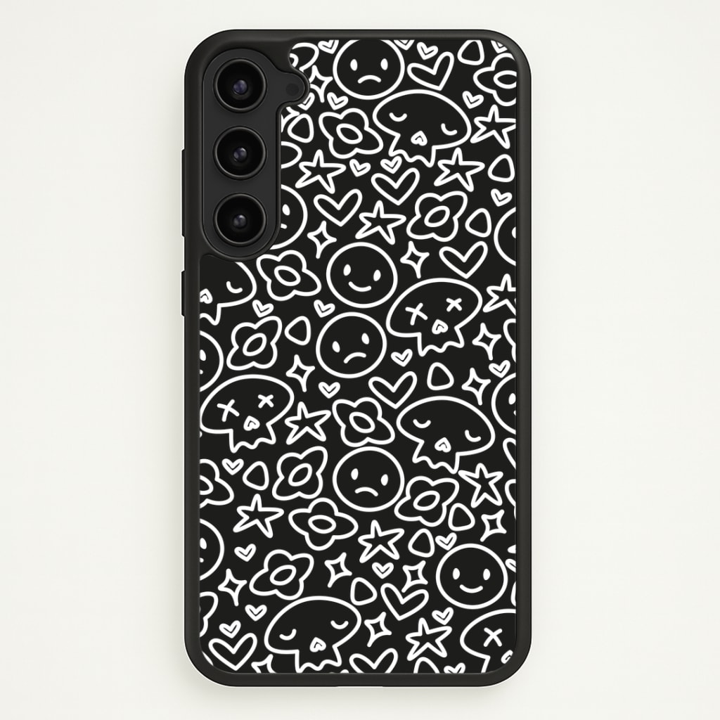 Black Skulls - Skate Aesthetic Phone Case - Galaxy S23 Plus / Standard