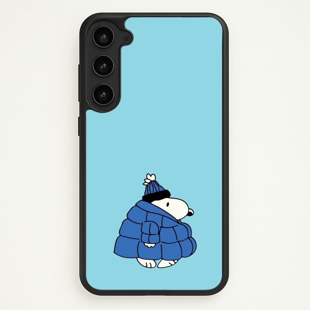 Cartoon Beagle Puffer Jacket Blue Phone Case - Galaxy S23 Plus / Standard