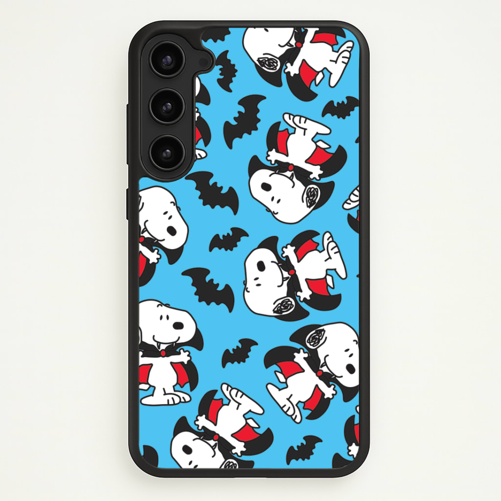 Cartoon Beagle Vampire And Bats Pattern Phone Case - Galaxy S23 Plus / Standard