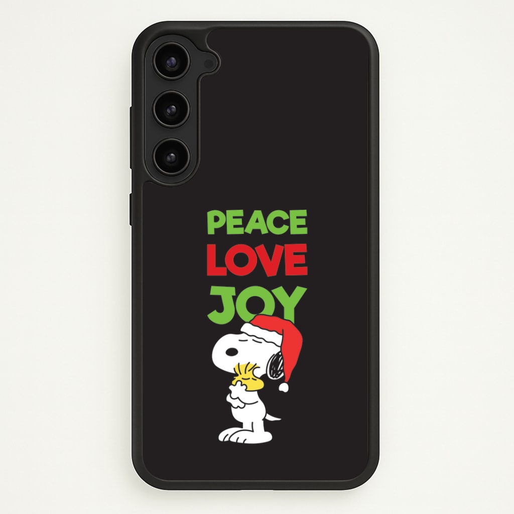 Peace, Love, Joy Christmas Cartoon Beagle Phone Case - Galaxy S23 / Standard