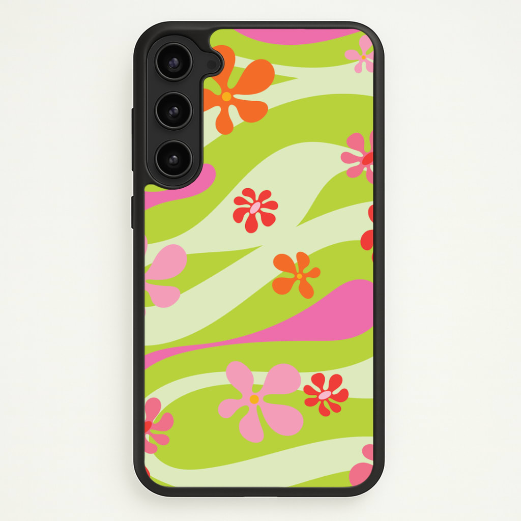 Retro Flowers Pattern Phone Case - Galaxy S23 / Standard
