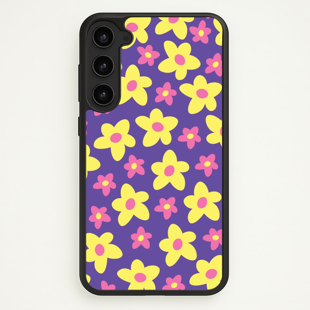 Purple Abstract Floral Pattern Phone Case - Galaxy S23 Plus / Standard