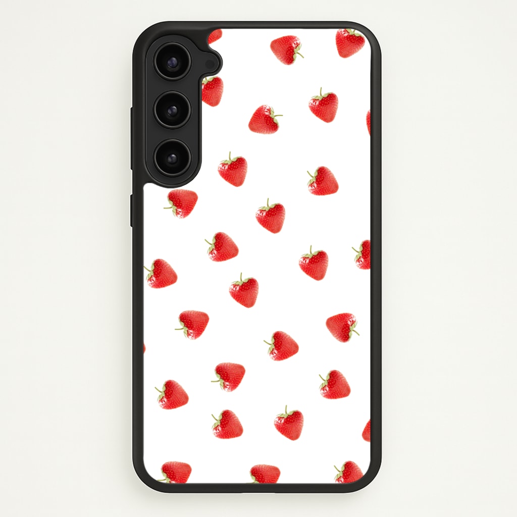 Strawberry Pattern Phone Case - Galaxy S23 / Standard