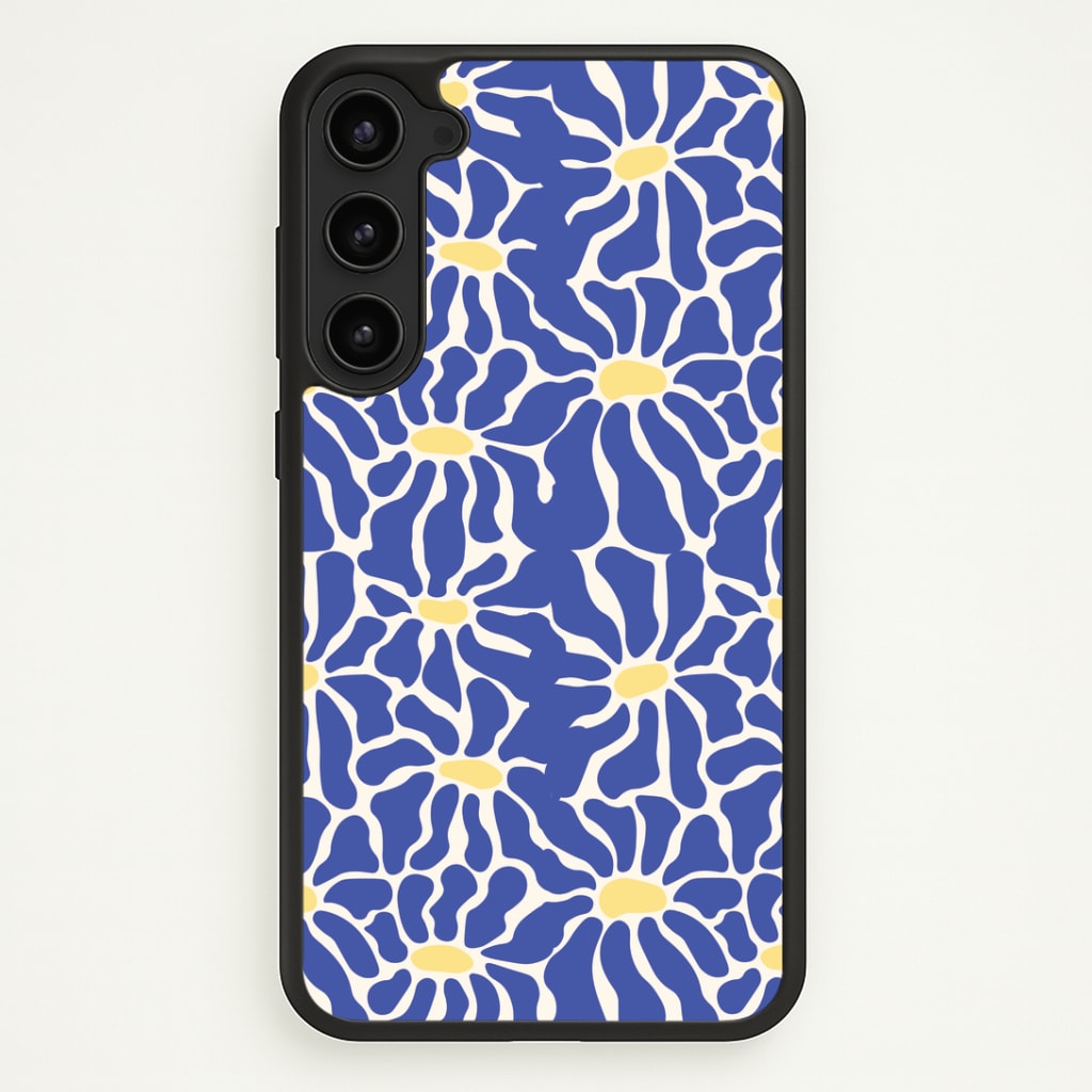 Dark Blue Flowers - Summer Phone Case - Galaxy S23 / Standard