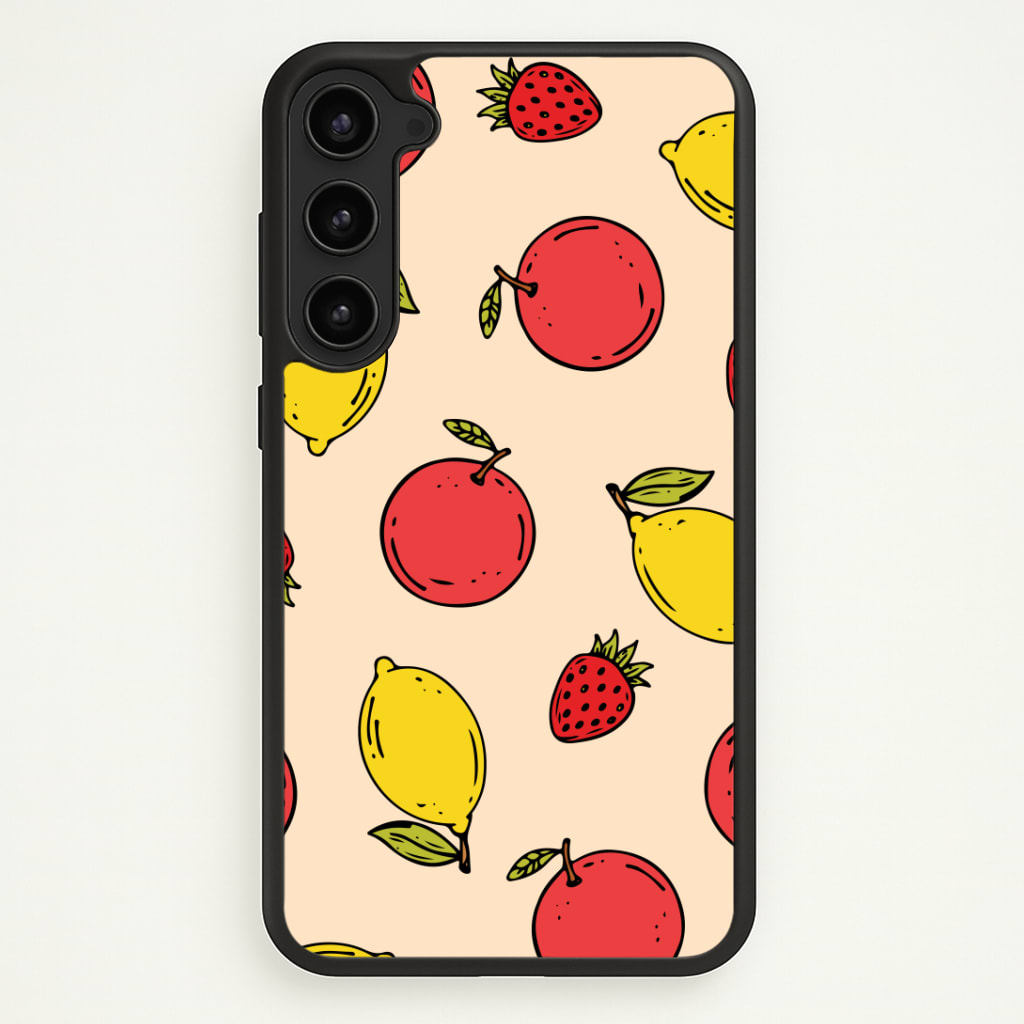 Sketched Summer Fruits Pattern Phone Case - Galaxy S23 Plus / Standard