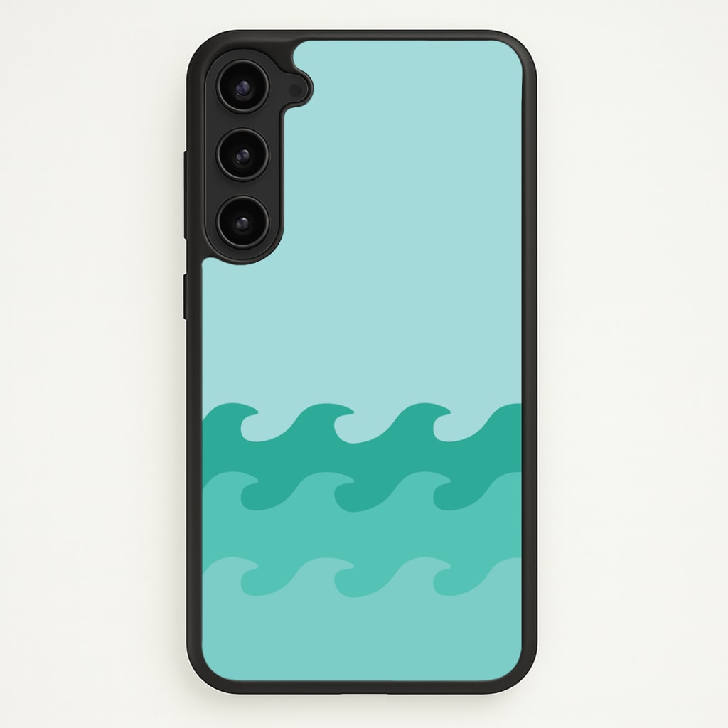 Cyan Beach Waves Pattern Phone Case - Galaxy S23 / Standard