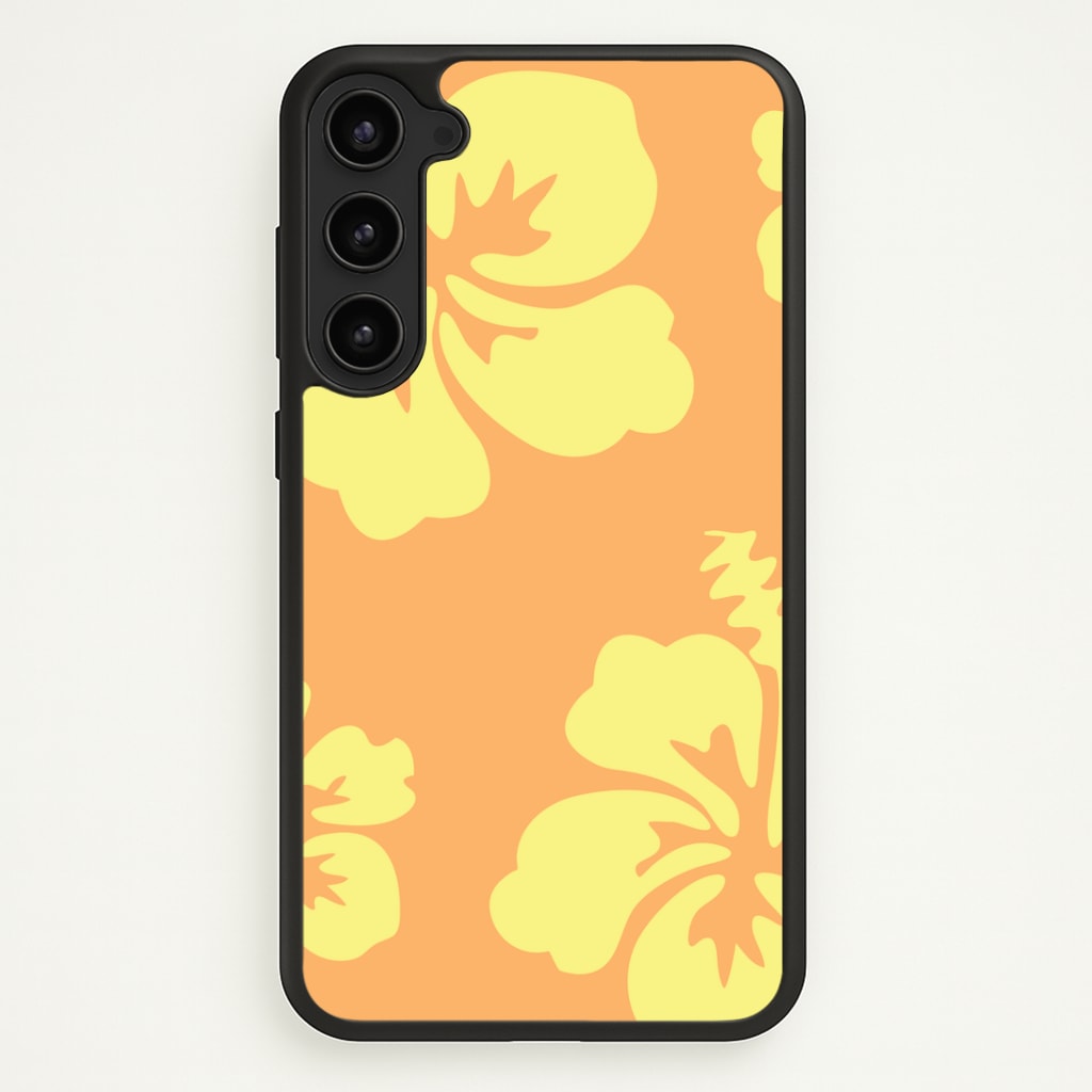Orange And Yellow Hawaiian Flowers Pattern Phone Case - Galaxy S23 / Standard