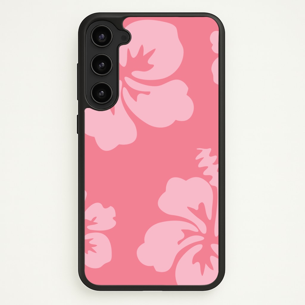Pink Hawaiian Flowers Pattern Phone Case - Galaxy S23 Plus / Standard