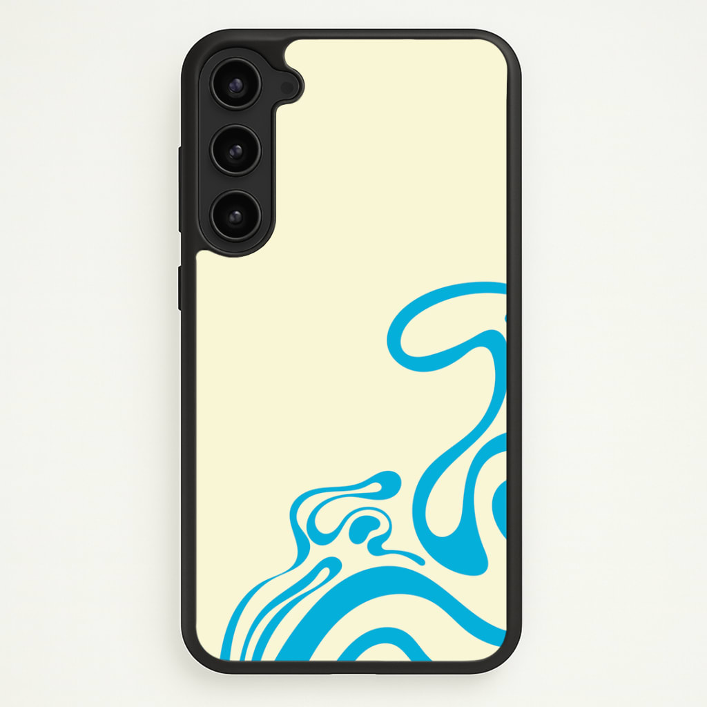 Blue Waves Corner Pattern Phone Case - Galaxy S23 / Standard
