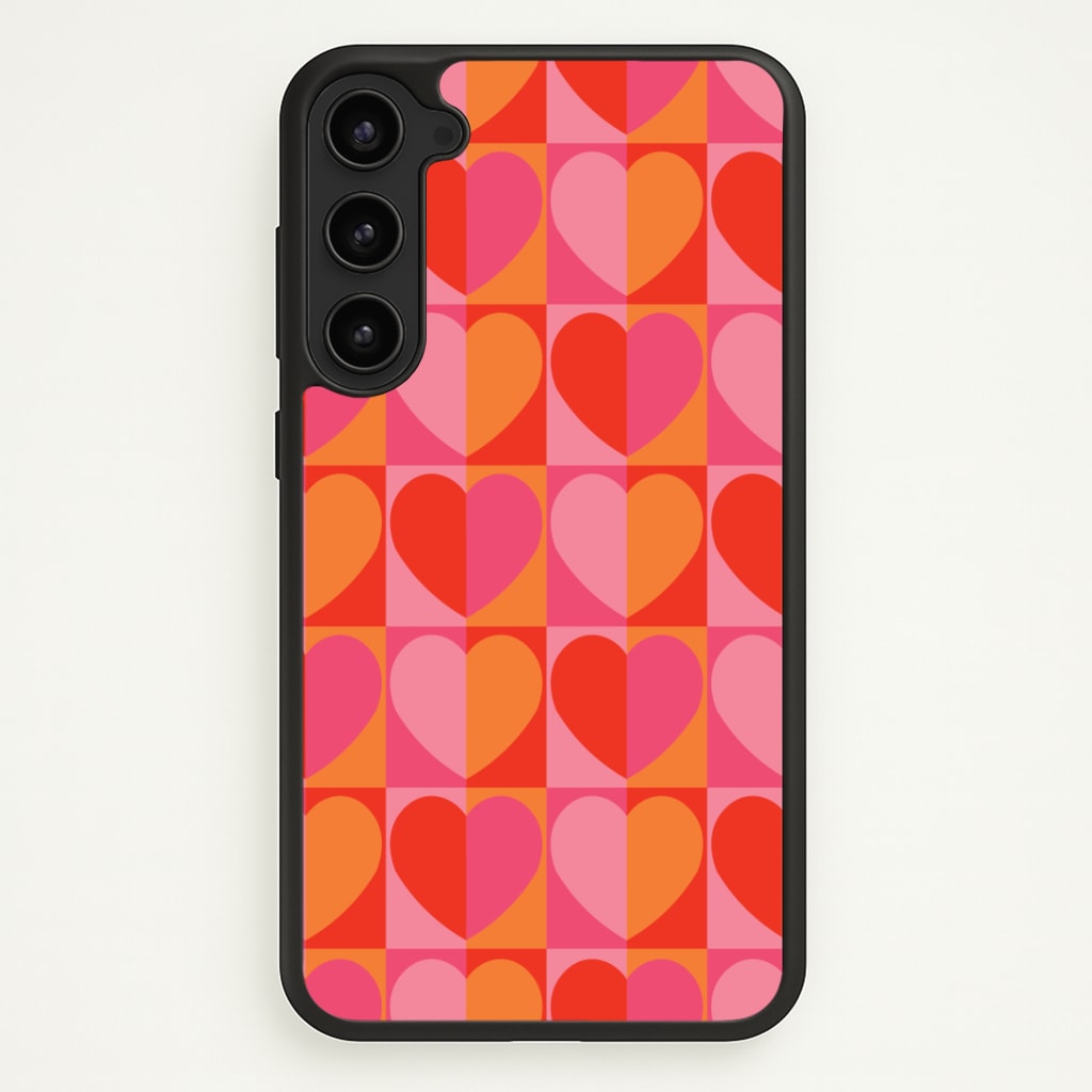 Sunset Hearts Pattern Phone Case - Galaxy S23 / Standard