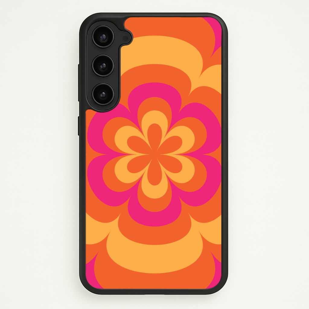 Sunset Trippy Flower Pattern Phone Case - Galaxy S23 / Standard