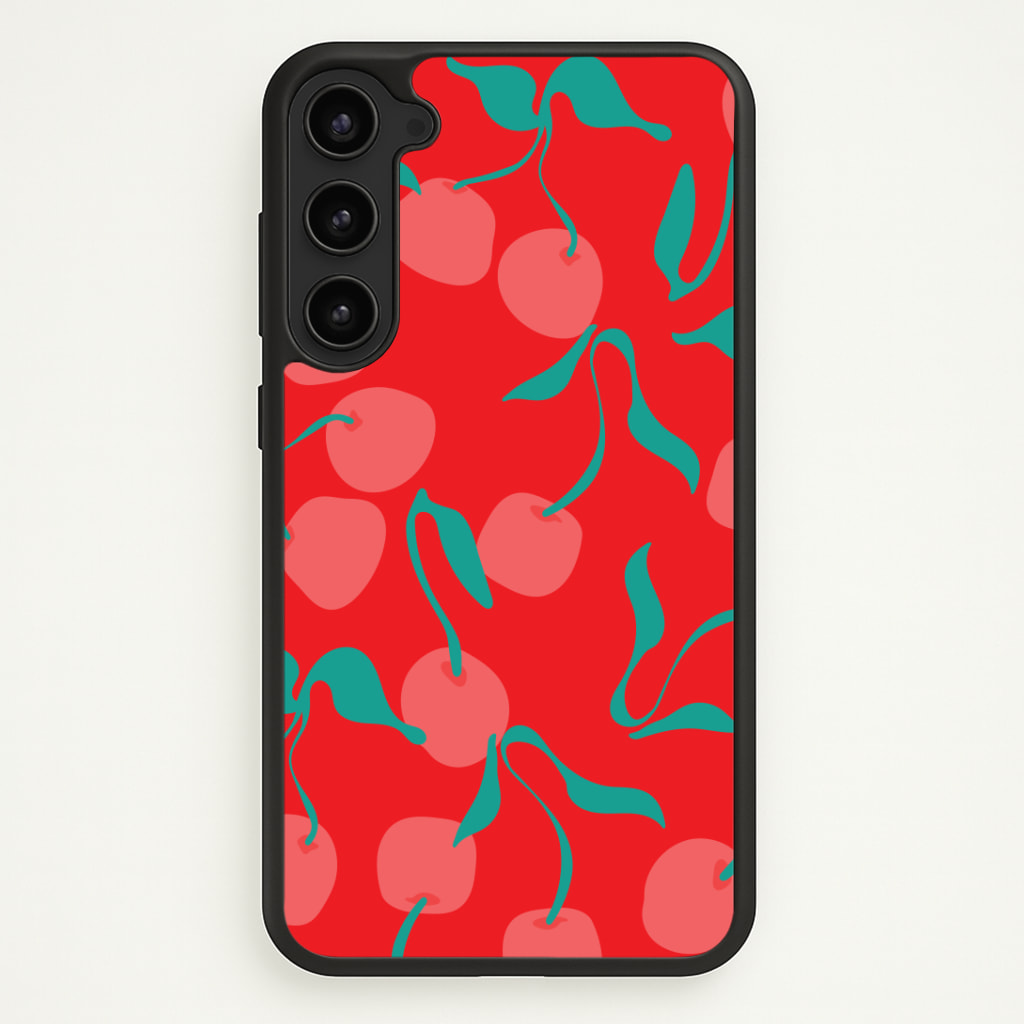 Red Abstract Cherries Pattern Phone Case - Galaxy S23 Plus / Standard