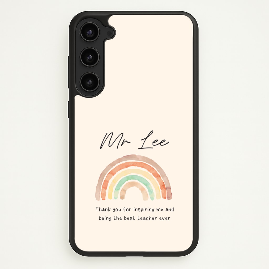 Beige Personalised Teacher Rainbow  Phone Case - Galaxy S23 / Standard