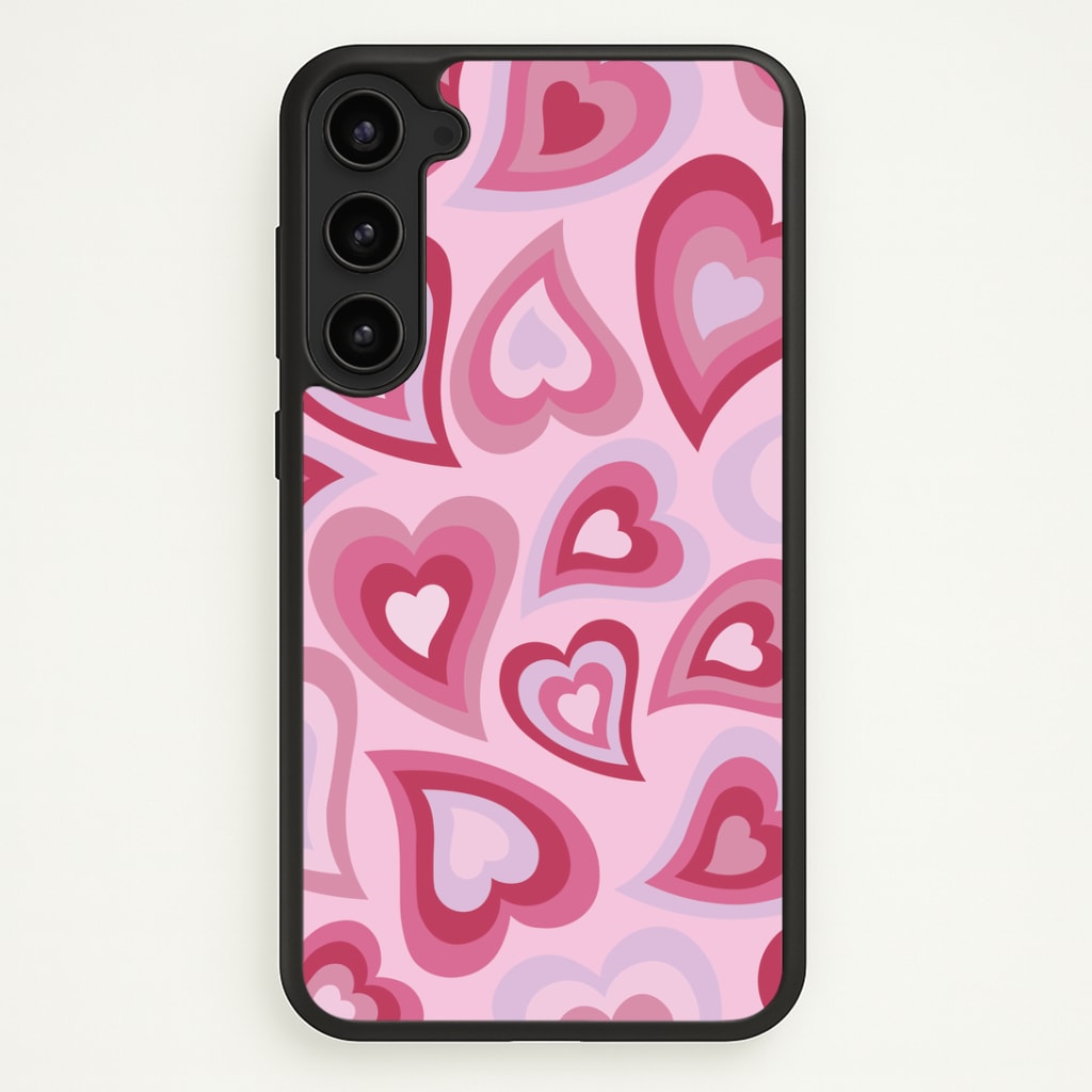 Pink Hearts - Trippy Patterns Phone Case - Galaxy S23 Plus / Standard