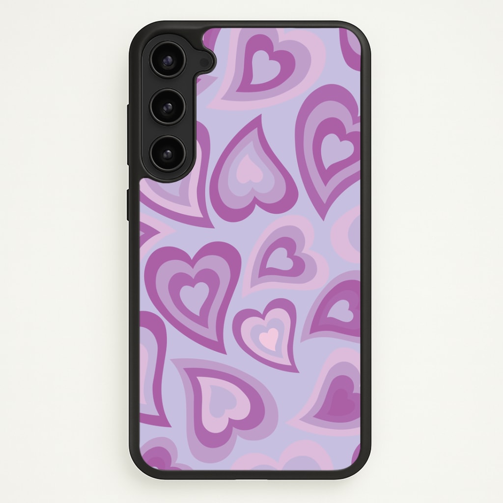 Purple Hearts - Trippy Patterns Phone Case - Galaxy S23 Plus / Standard