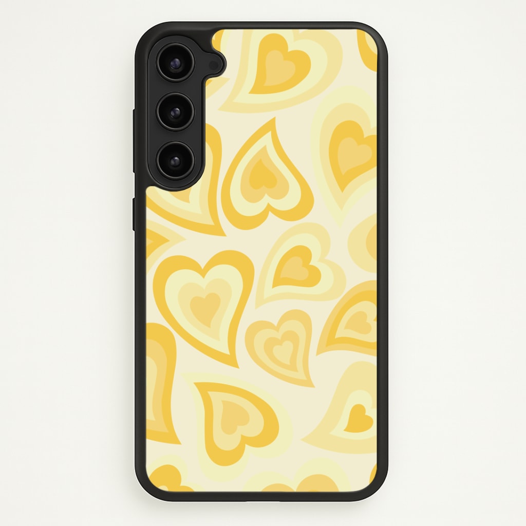 Yellow Hearts - Trippy Patterns Phone Case - Galaxy S23 Plus / Standard