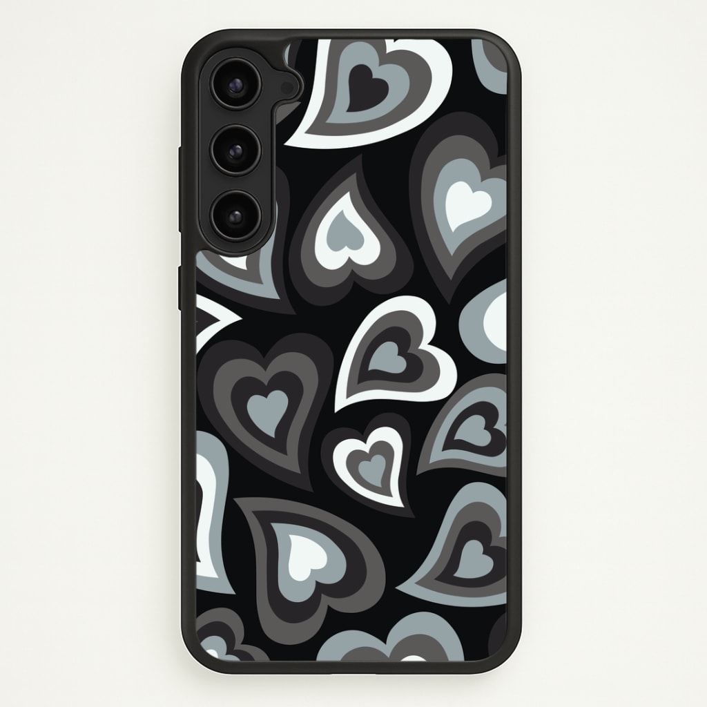 Black Hearts - Trippy Patterns Phone Case - Galaxy S23 / Standard