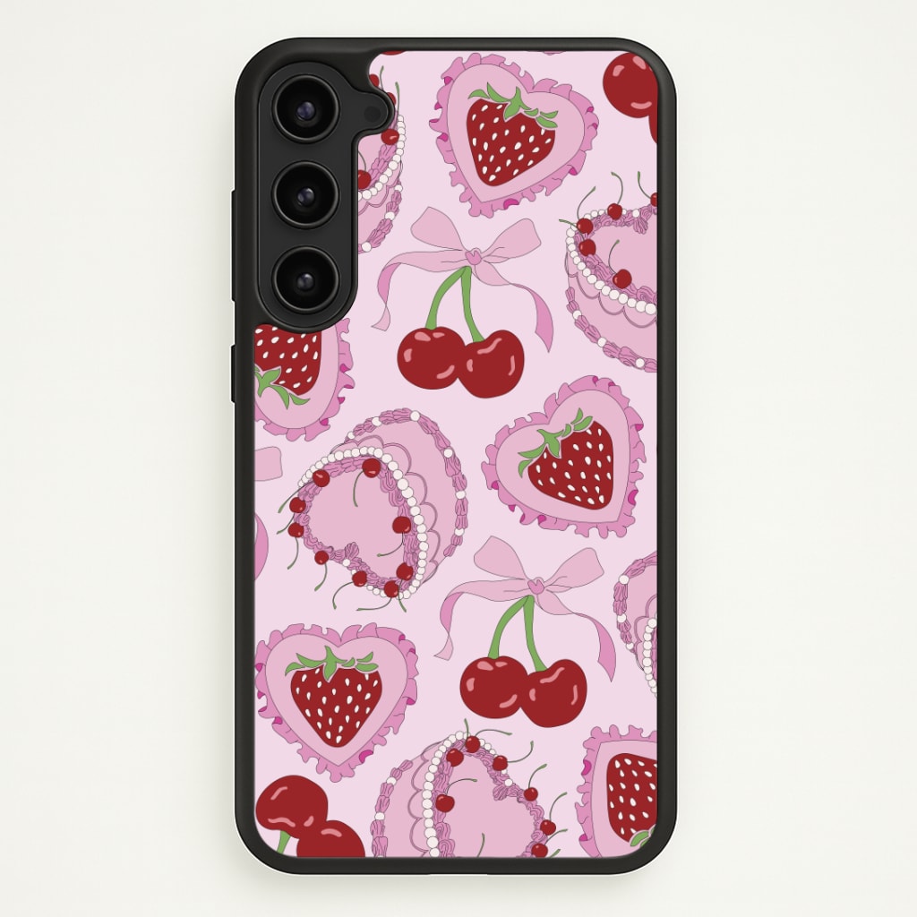 Cherries, Strawberries And Cake - Valentine's Day Phone Case - Galaxy S23 Plus / Standard