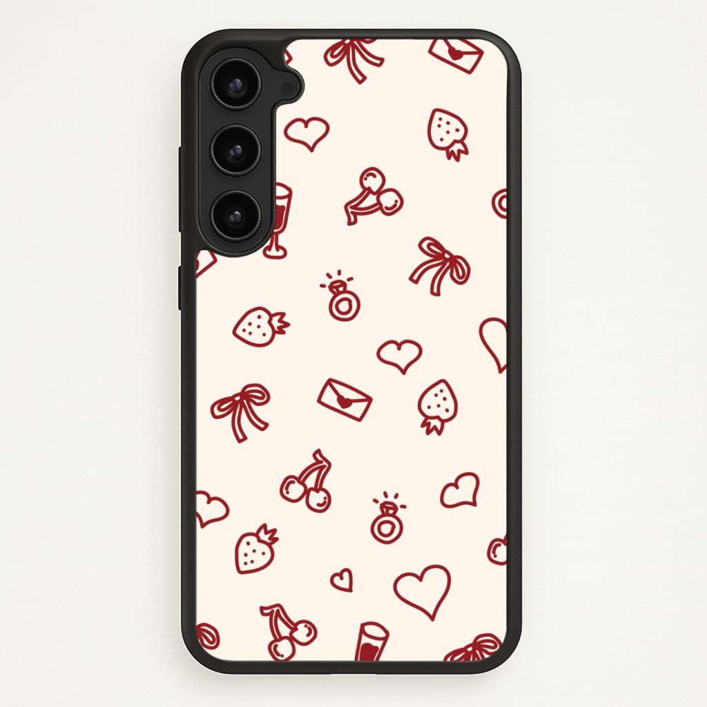Valentines Doodles Phone Case - Galaxy S23 Plus / Standard