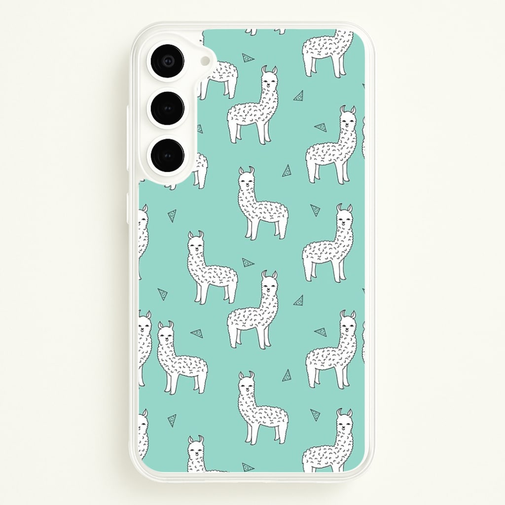 Mint Alpaca Pattern Phone Case