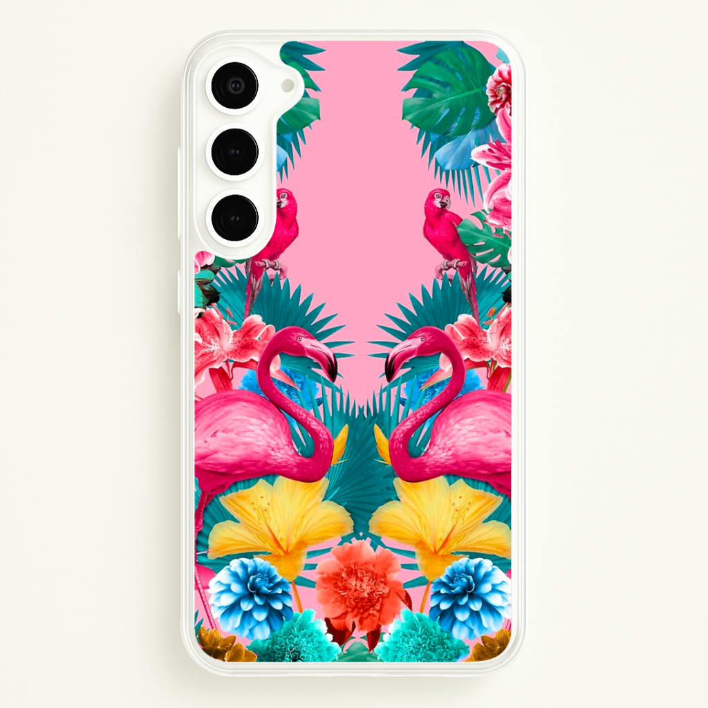 Flamingo and Tropical garden Phone Case