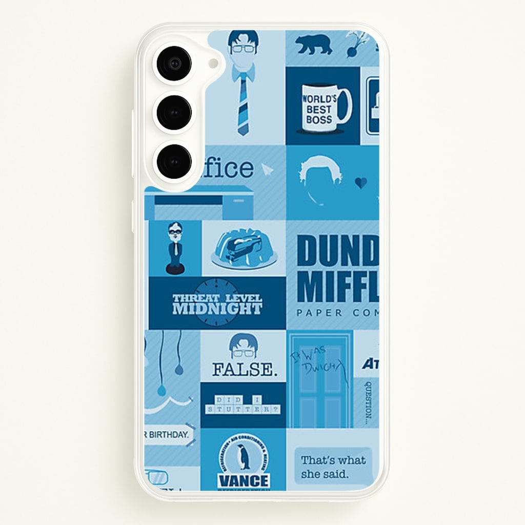 Office Blue Patchwork Phone Case