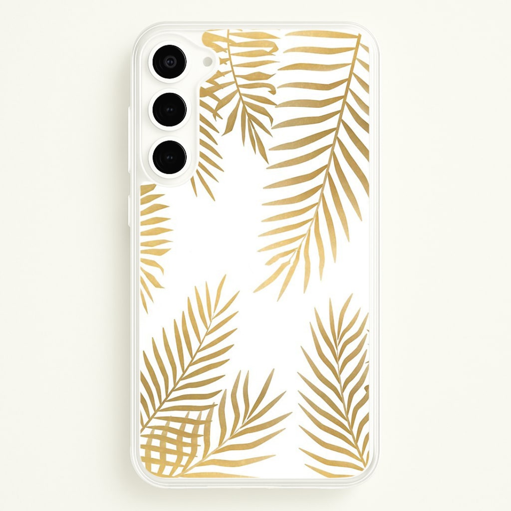 Gold Palm Leaf Pattern Phone Case