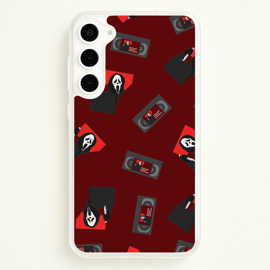 VHS & Ghostface Pattern Phone Case