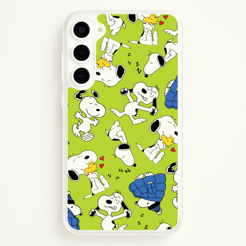 Lime Green Cartoon Beagle Pattern Phone Case