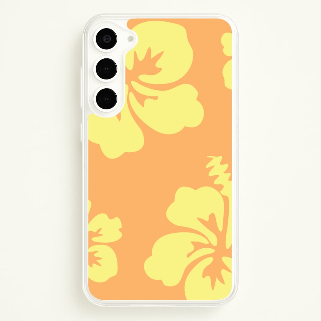 Orange And Yellow Hawaiian Flowers Pattern Phone Case