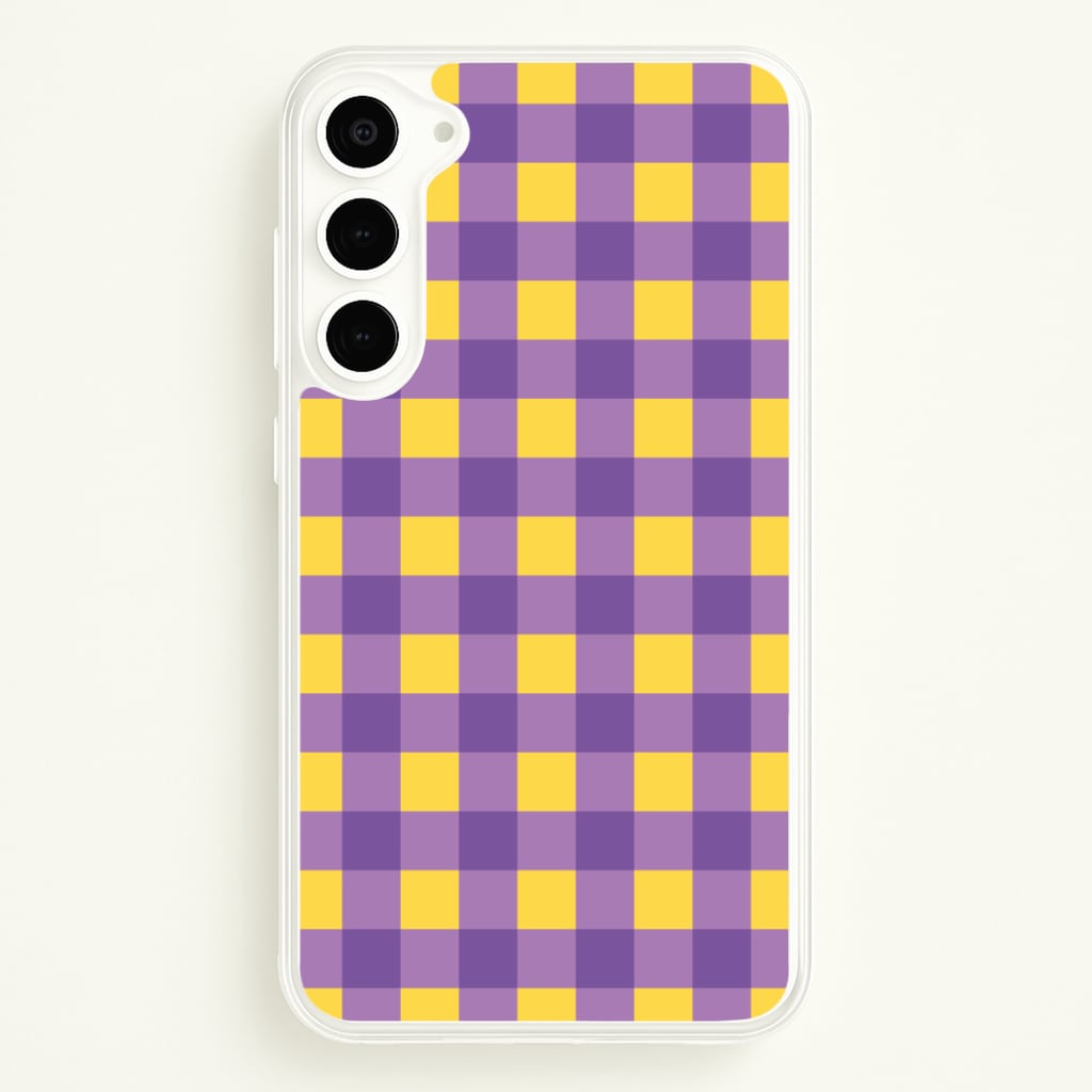 Purple And Yellow Checkered Pattern Phone Case