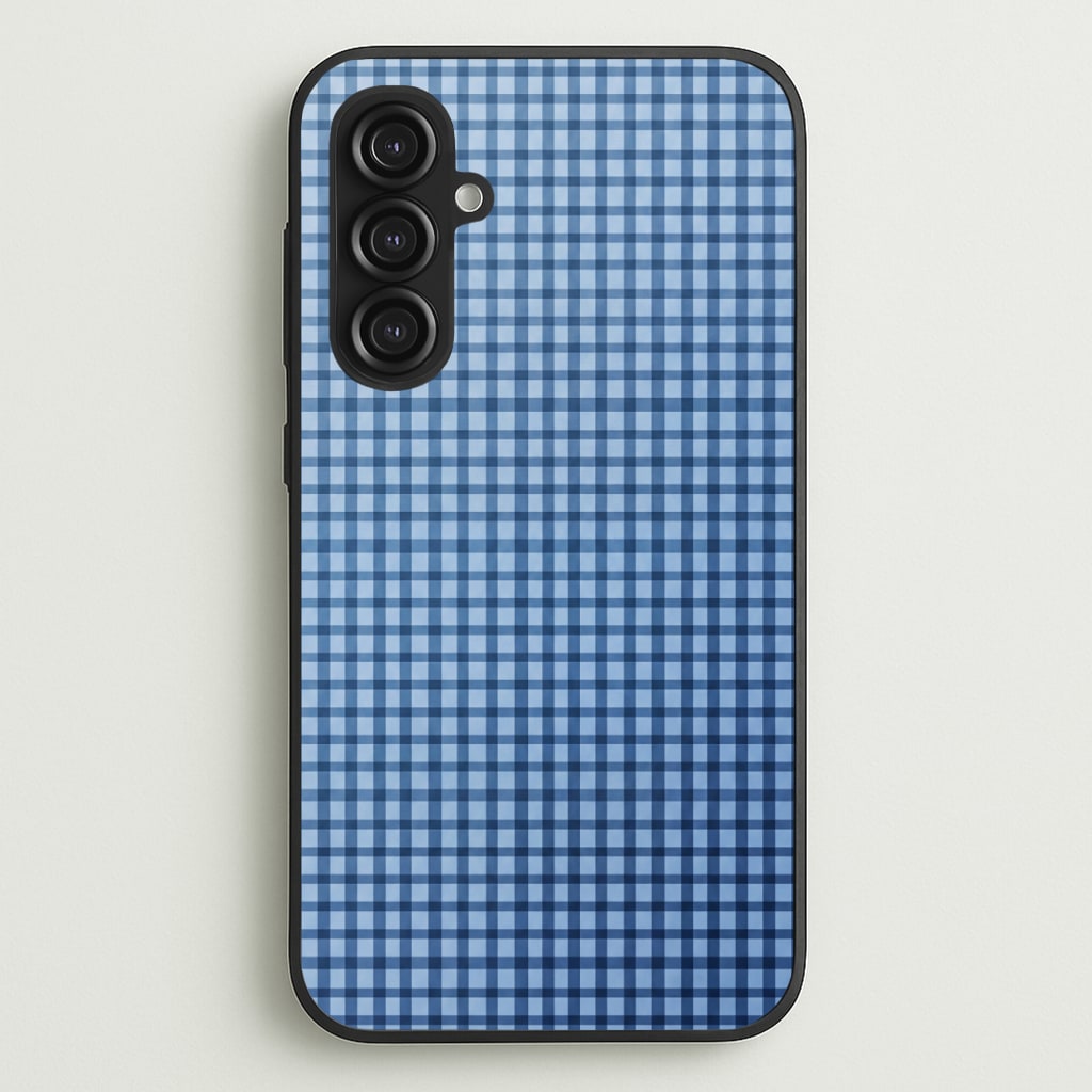Back to Casics - Blue Gingham Weave Phone Case