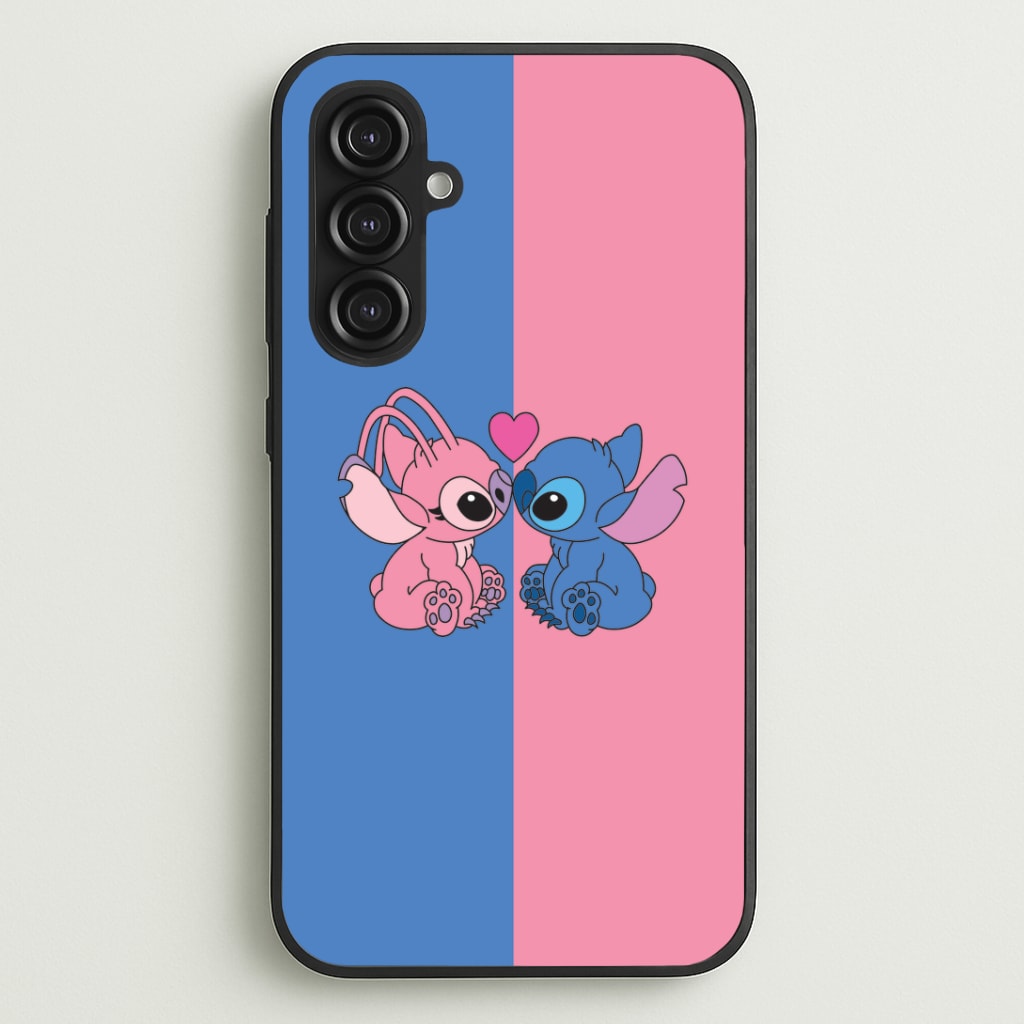 Angel And Blue Alien - Pink Alien Phone Case