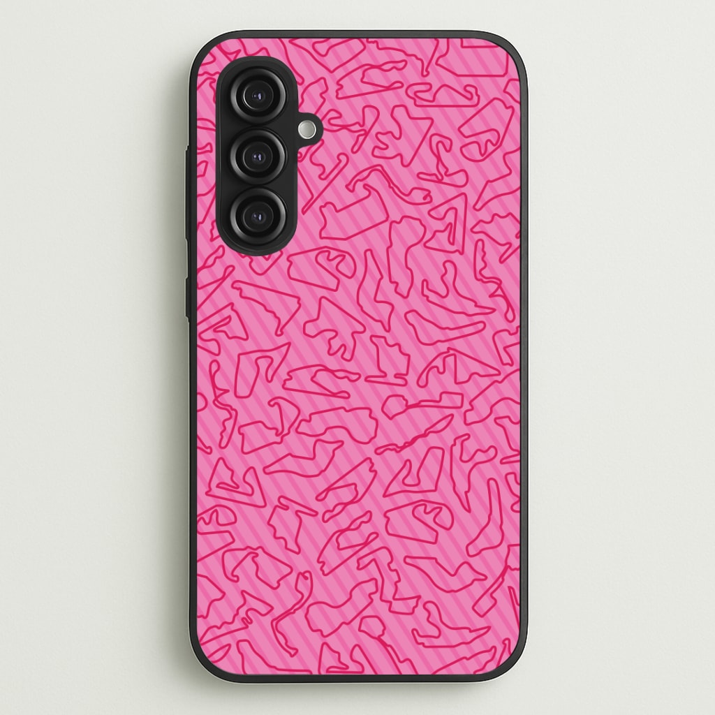 Track Outlines Pink Phone Case