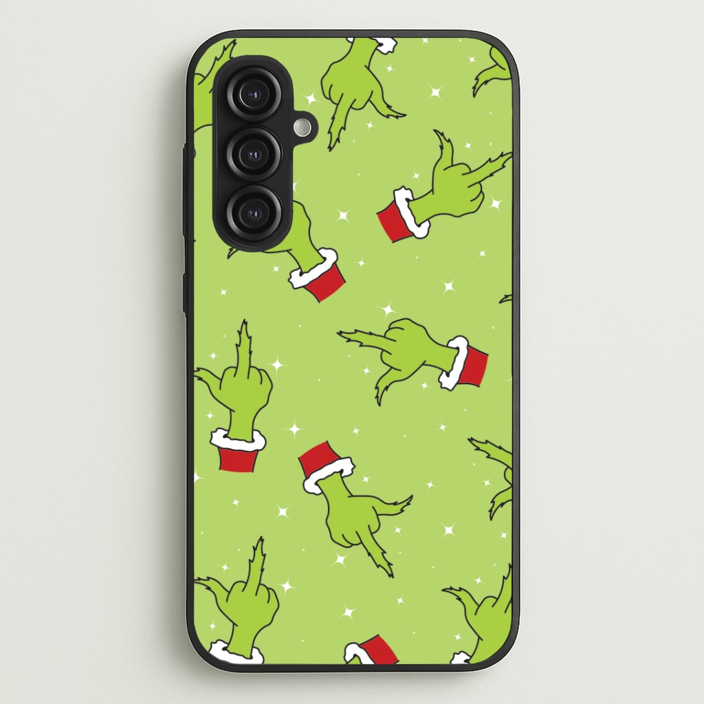 Green Middle Finger Christmas Pattern Phone Case