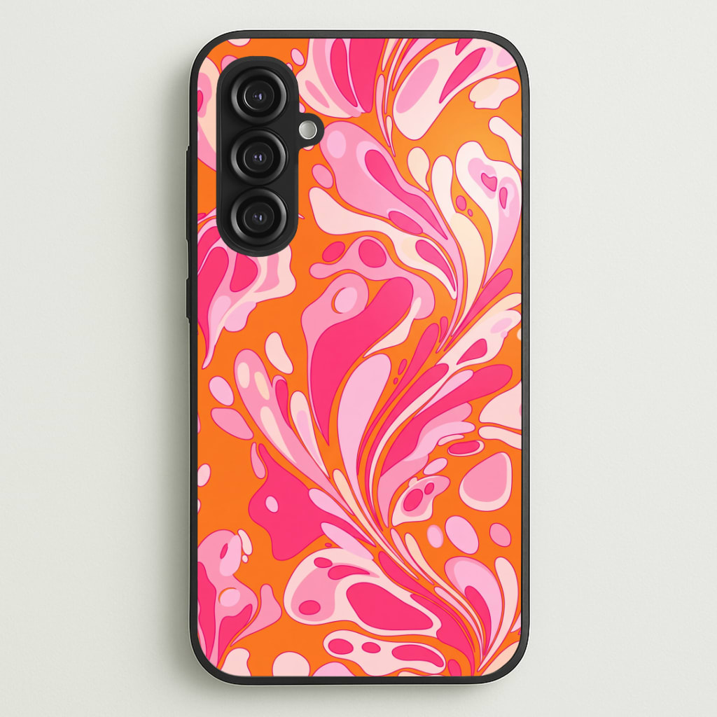 Orange Marble Swirl Phone Case