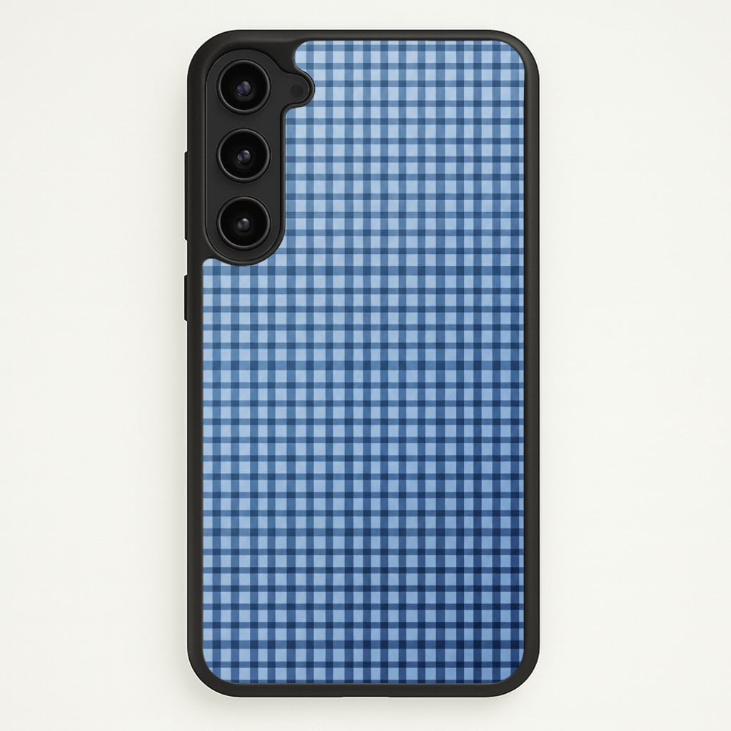 Back to Casics - Blue Gingham Weave Phone Case