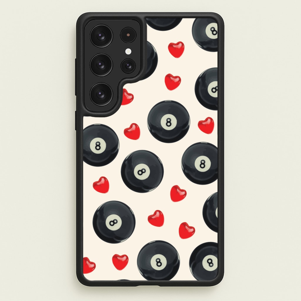 8-Balls And Hearts Pattern Phone Case