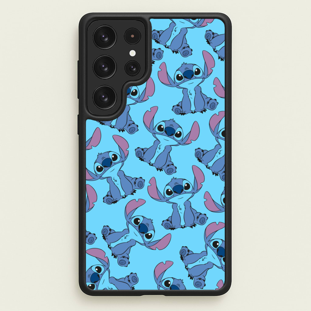 Cute Alien Blue Pattern Phone Case - Galaxy S23 Ultra / Standard