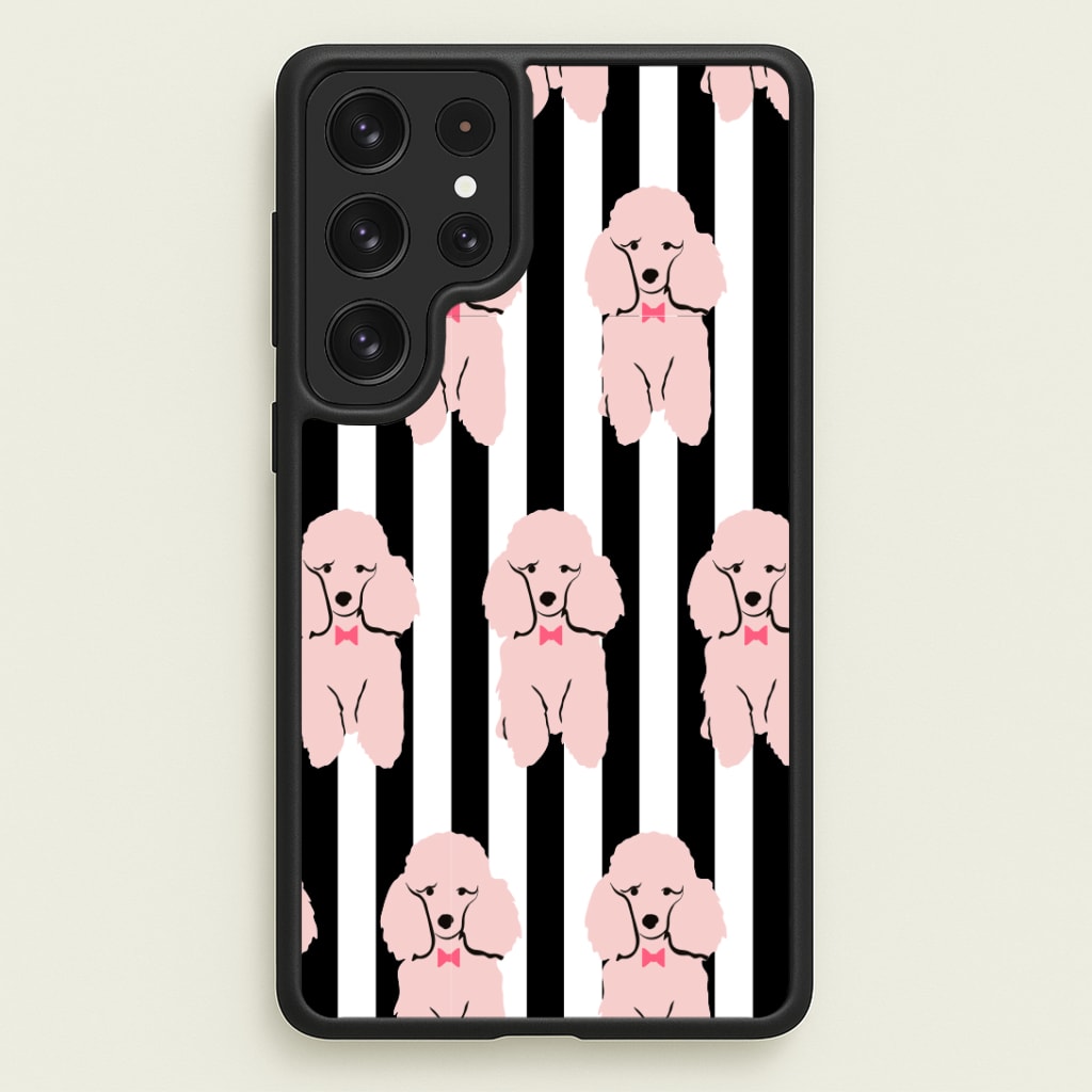 Striped Poodle - Dog Pattern Phone Case