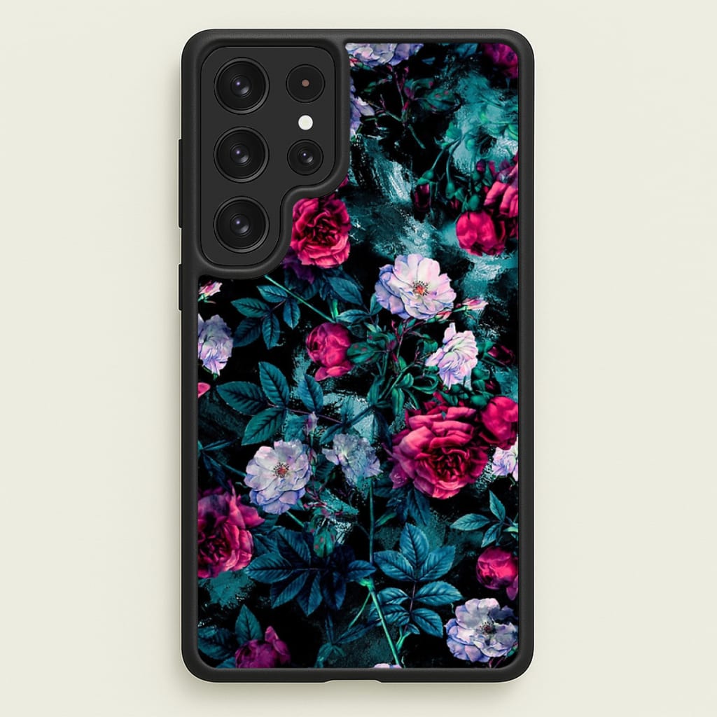 Black Floral Pattern Phone Case