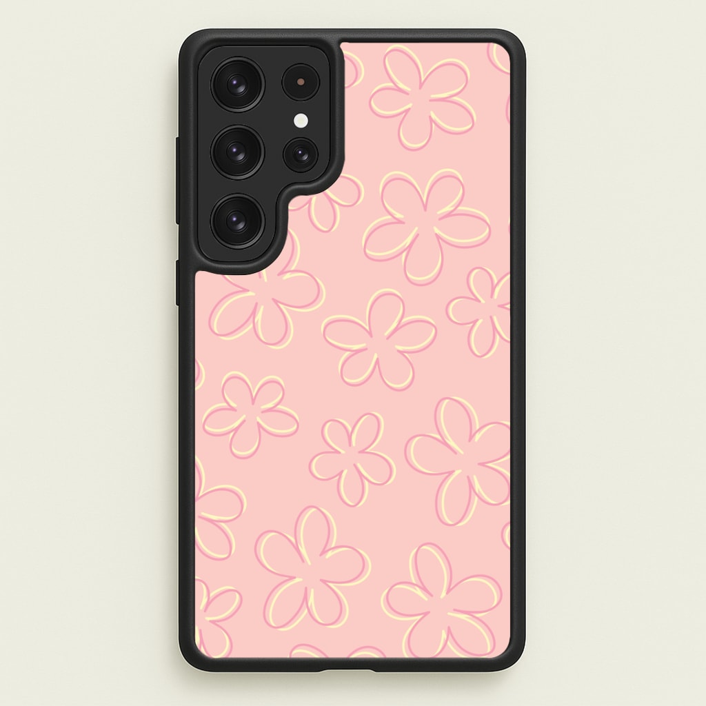 Abstract Flower Outlines Pattern Phone Case