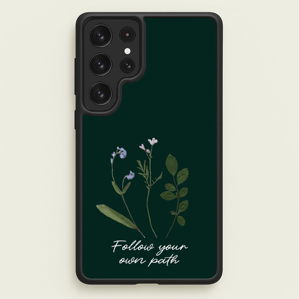 Follow Your Own Path Dark Green Phone Case
